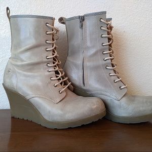 Dr. Martens “Marcie” Grey Lace-up Wedge Heel Boot US 9/ UK 7